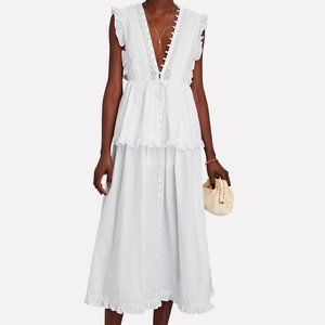 New with Tags Joslin Layla Organic Cotton White Lace Midi Dress - Size US 2